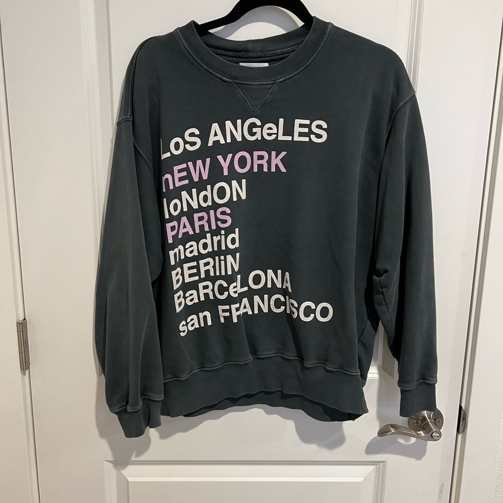 Anine Bing Gray Cities Sweatshirt
